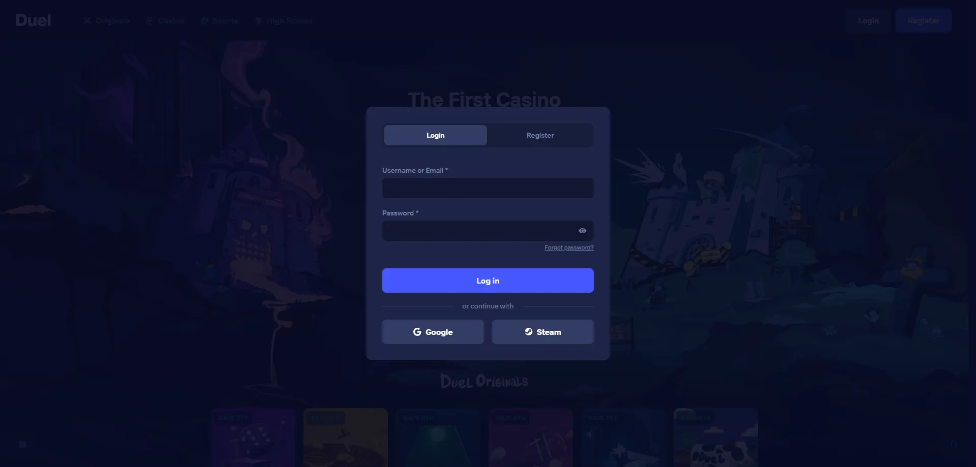 Inicio de sesión en Duel Casino Colombia – escritorio y móvil