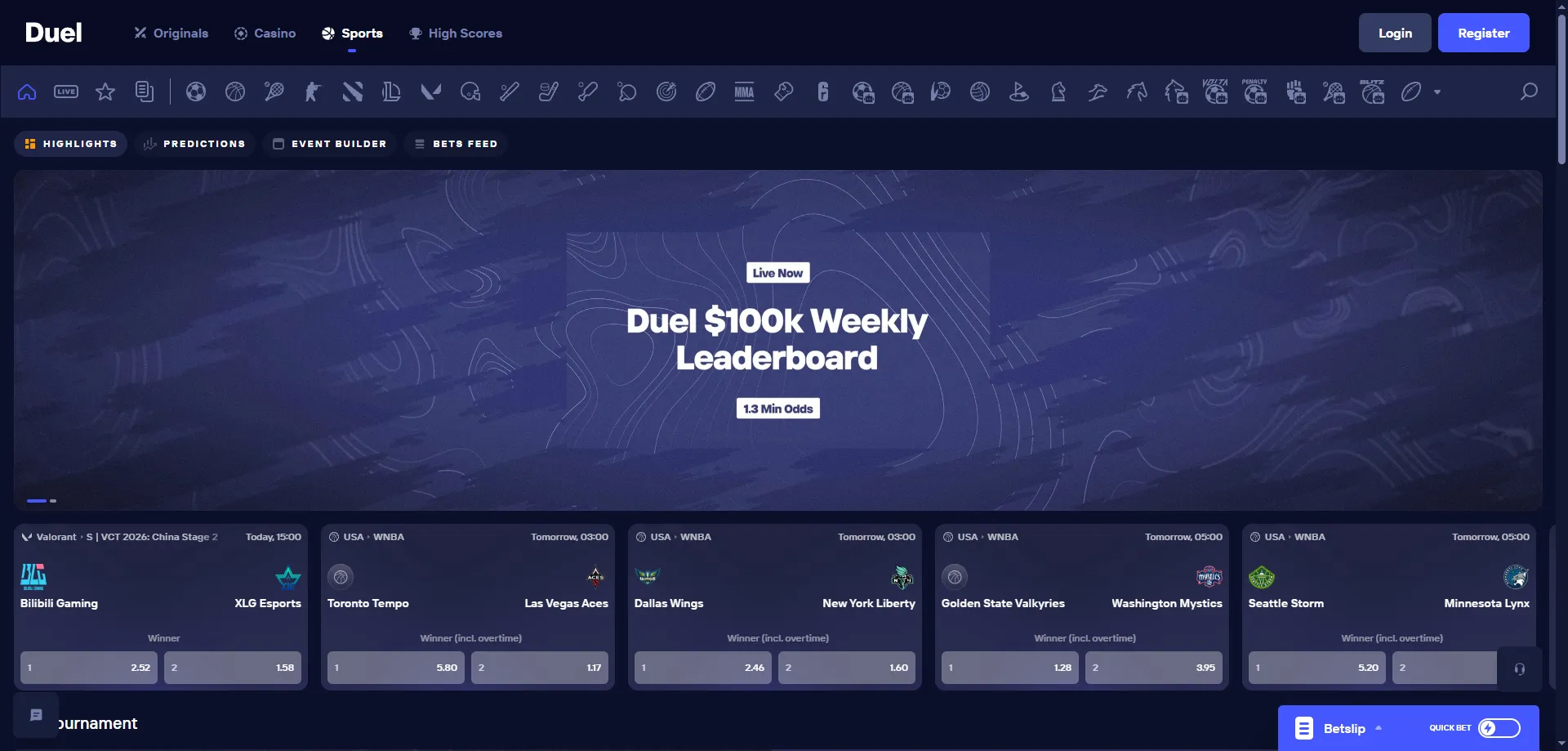 Apuestas deportivas cripto en Duel Casino Colombia